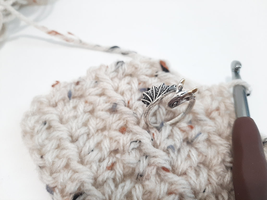 Yarn Tension Ring Dragon Adjustable Ring Size 6-10 Beginner Crocheting –  YarnNecklaces